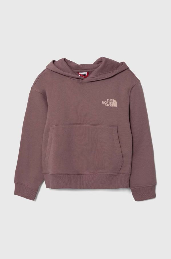 The North Face Dječja dukserica The North Face G VERTICAL LINE HOODIE boja: ljubičasta, s kapuljačom, s tiskom