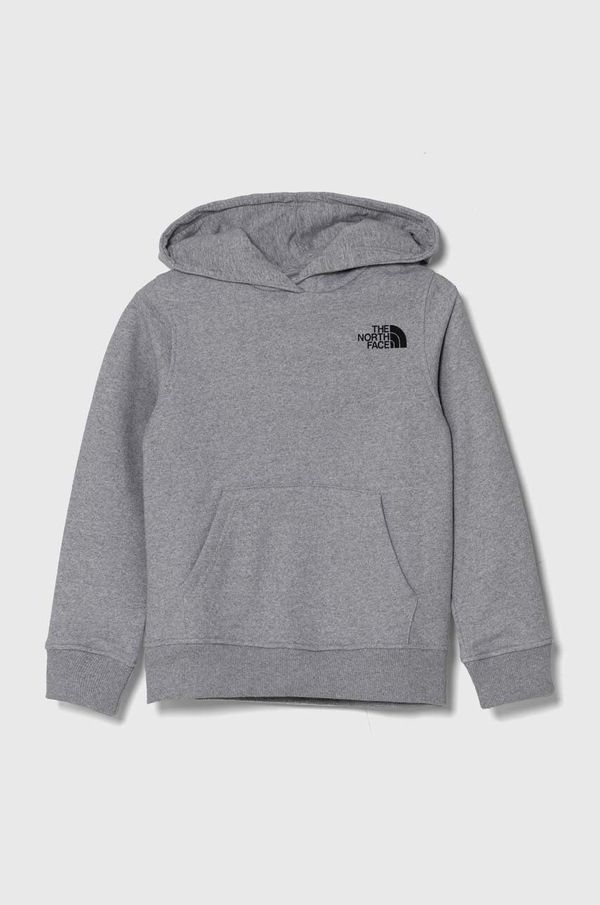 The North Face Dječja dukserica The North Face NEW GRAPHIC HOODIE boja: siva, s kapuljačom, s tiskom