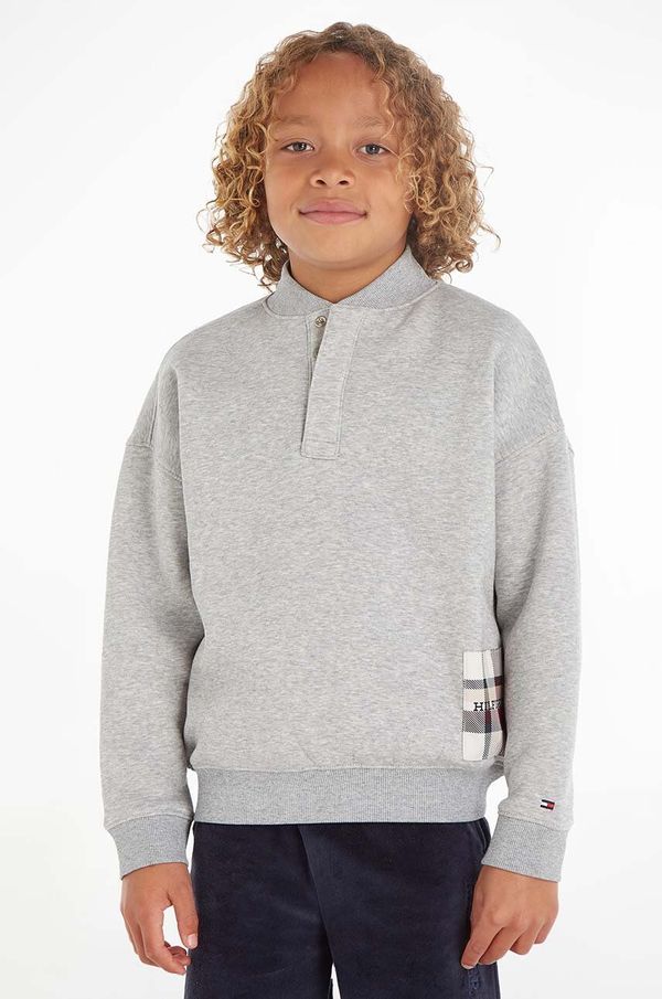 Tommy Hilfiger Dječja dukserica Tommy Hilfiger boja: siva, melanž