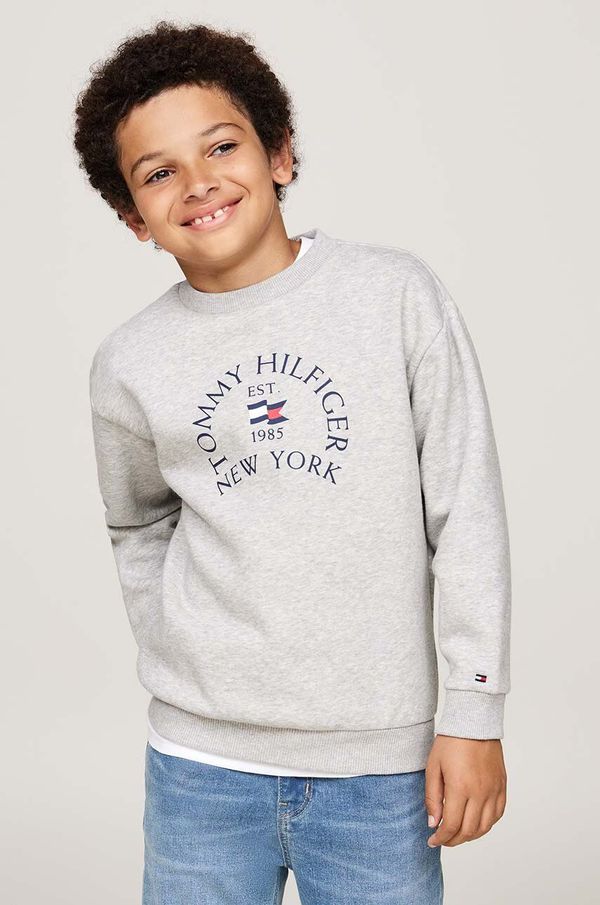 Tommy Hilfiger Dječja dukserica Tommy Hilfiger boja: siva, s tiskom, KB0KB09192