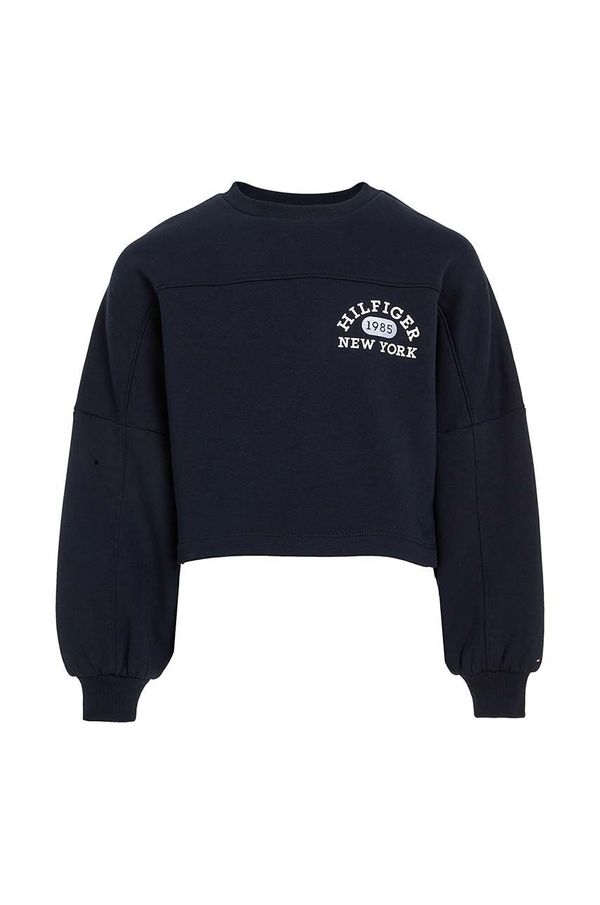 Tommy Hilfiger Dječja dukserica Tommy Hilfiger boja: tamno plava, bez uzorka