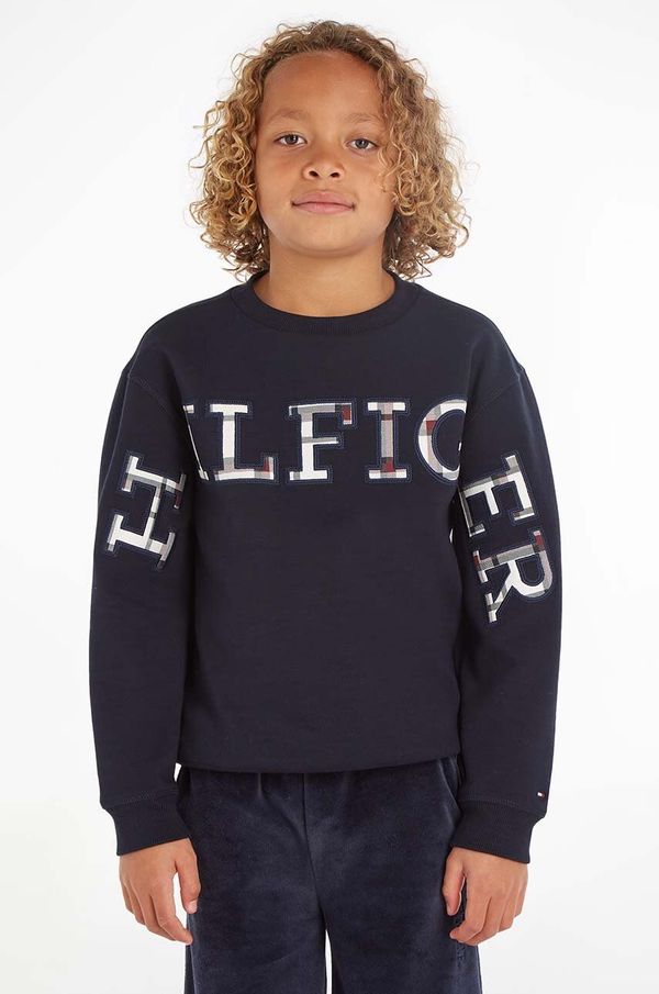Tommy Hilfiger Dječja dukserica Tommy Hilfiger boja: tamno plava, s aplikacijom