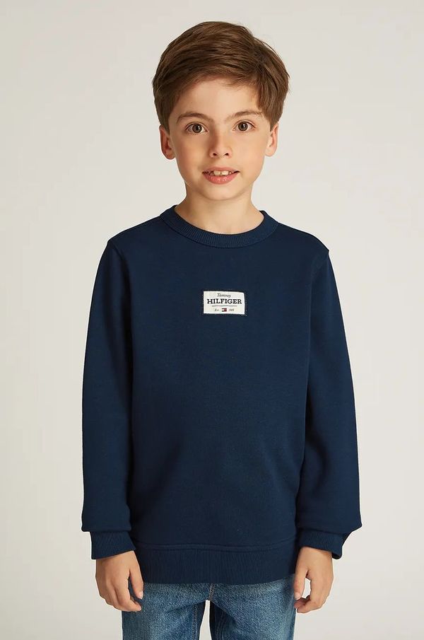 Tommy Hilfiger Dječja dukserica Tommy Hilfiger boja: tamno plava, s aplikacijom, KB0KB09315