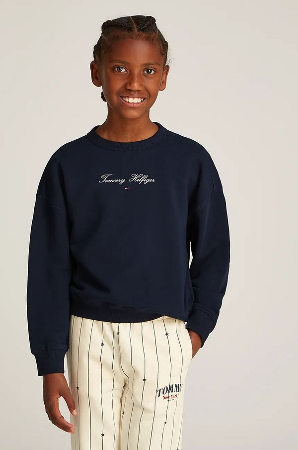 Tommy Hilfiger Dječja dukserica Tommy Hilfiger boja: tamno plava, s aplikacijom, KG0KG08317