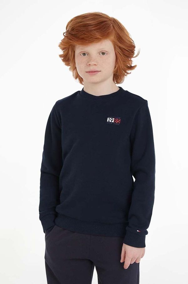 Tommy Hilfiger Dječja dukserica Tommy Hilfiger boja: tamno plava, s tiskom