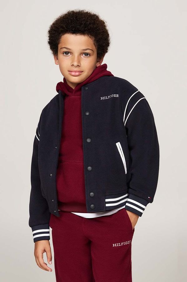 Tommy Hilfiger Dječja dukserica Tommy Hilfiger boja: tamno plava, s uzorkom, KS0KS00603