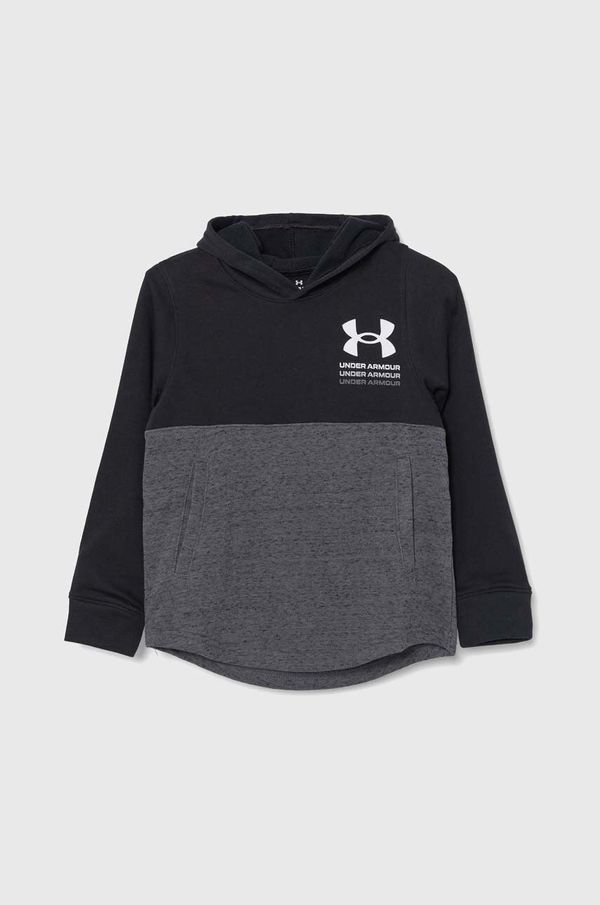 Under Armour Dječja dukserica Under Armour Boys Rival Terry boja: crna, s kapuljačom, s uzorkom
