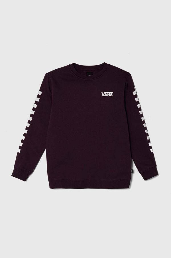 Vans Dječja dukserica Vans EXPOSITION CHECK CREW boja: ljubičasta, s tiskom