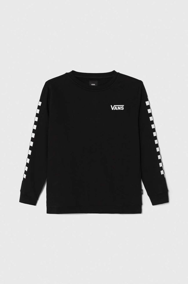 Vans Dječja dukserica Vans EXPOSITION CHECK CREW VN0008CBBLK1 boja: crna, s uzorkom