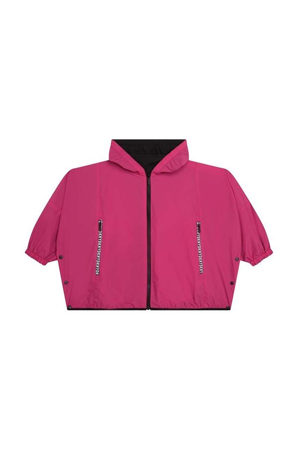 DKNY Dječja dvostrana dukserica Dkny boja: crna, s kapuljačom, glatka