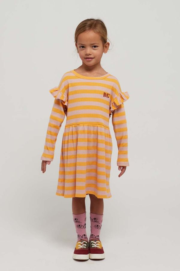 Bobo Choses Dječja haljina Bobo Choses boja: žuta, mini, širi se prema dolje