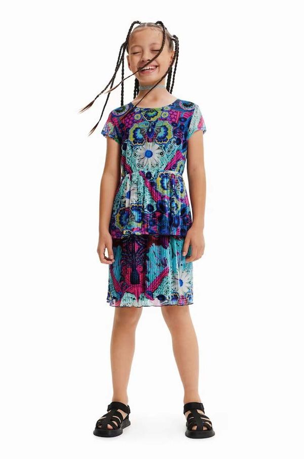 Desigual Dječja haljina Desigual mini, širi se prema dolje
