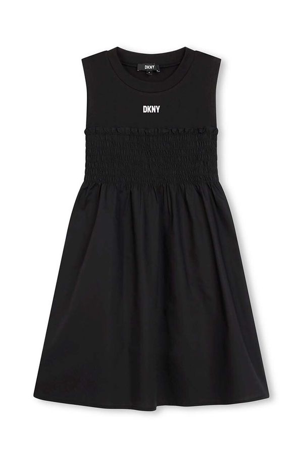 DKNY Dječja haljina Dkny boja: crna, midi, širi se prema dolje