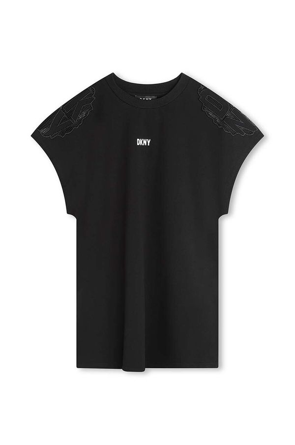 DKNY Dječja haljina Dkny boja: crna, mini, ravna