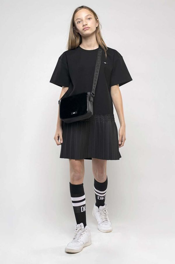 DKNY Dječja haljina Dkny boja: crna, mini, ravna