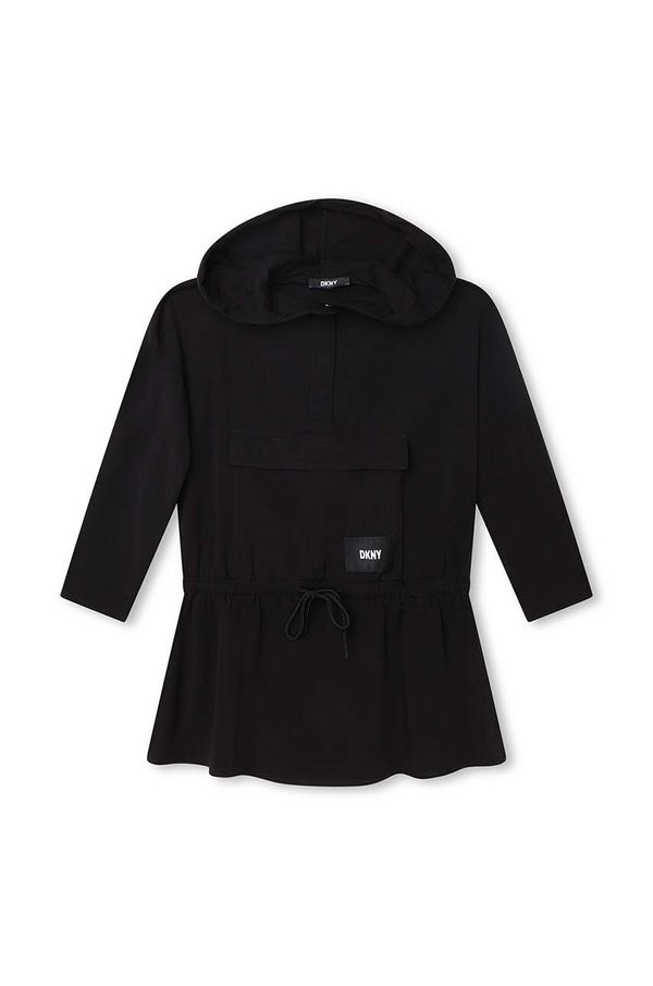 DKNY Dječja haljina Dkny boja: crna, mini, širi se prema dolje