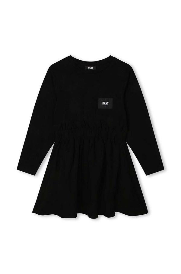 DKNY Dječja haljina Dkny boja: crna, mini, širi se prema dolje