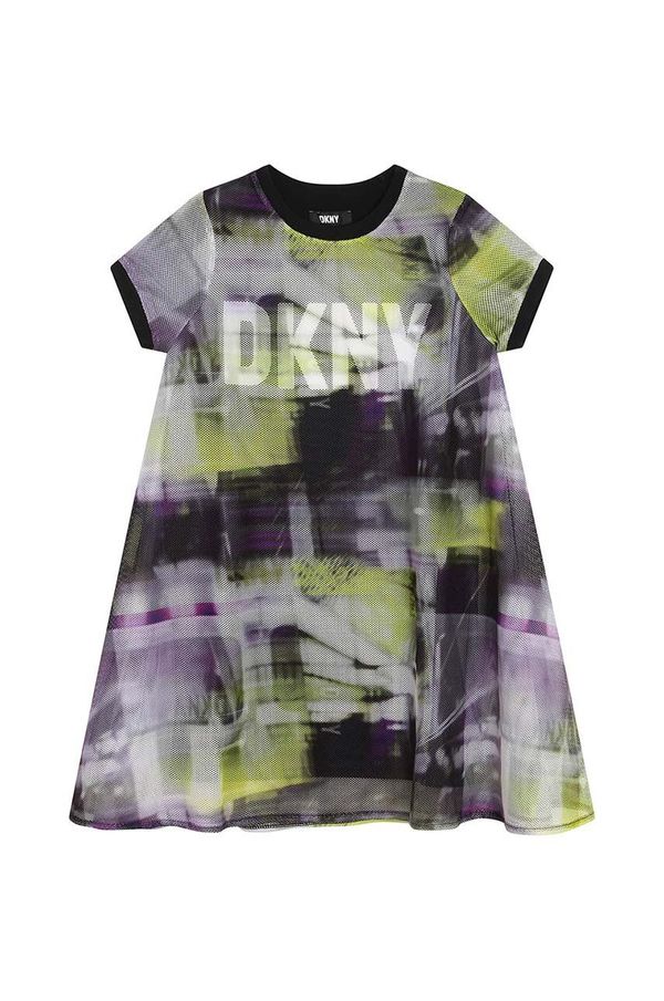 DKNY Dječja haljina Dkny boja: zelena, mini, širi se prema dolje