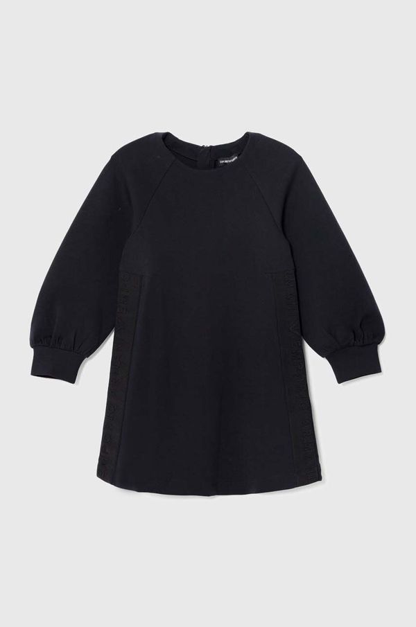 Emporio Armani Dječja haljina Emporio Armani boja: tamno plava, mini, oversize