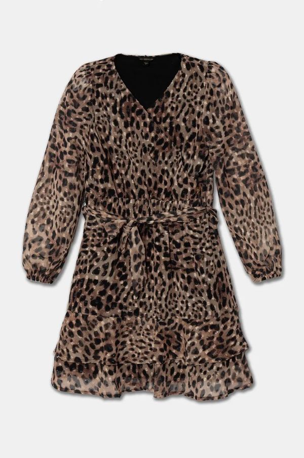 Guess Dječja haljina Guess boja: bež, mini, širi se prema dolje, J4BK19 WGLQ0