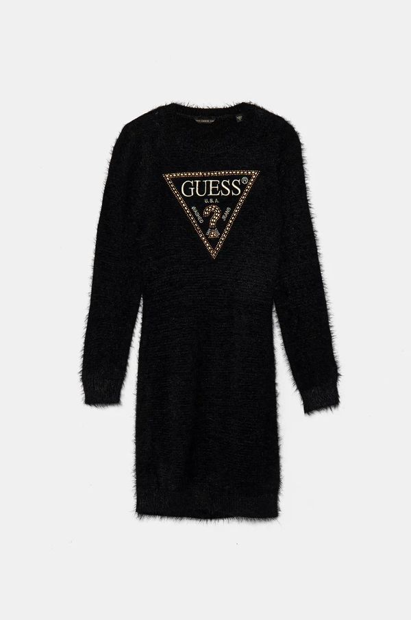 Guess Dječja haljina Guess boja: crna, mini, ravna, J4BK11 Z3K20