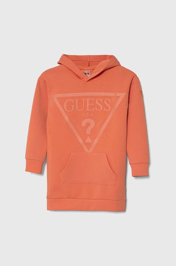 Guess Dječja haljina Guess boja: narančasta, mini, ravna