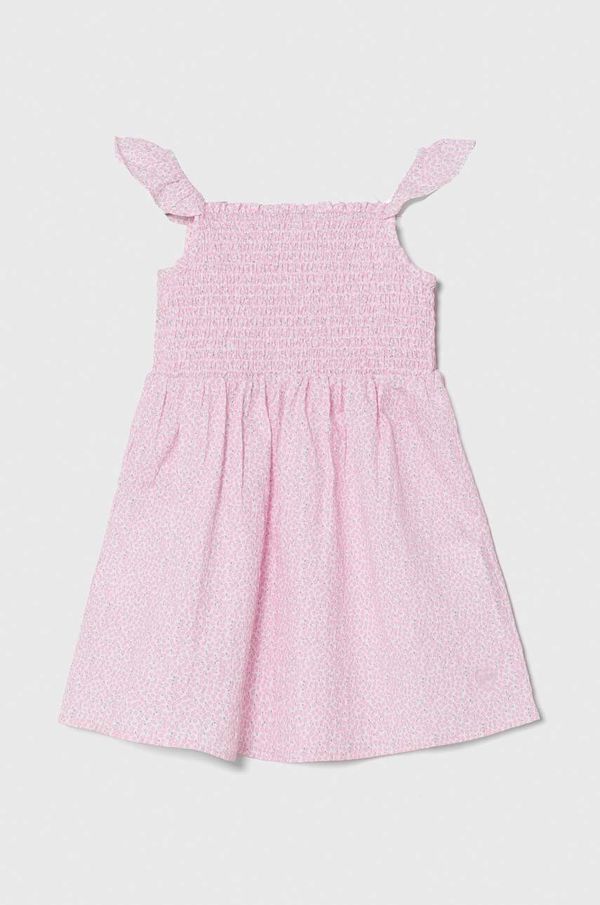 Guess Dječja haljina Guess boja: ružičasta, mini, širi se prema dolje