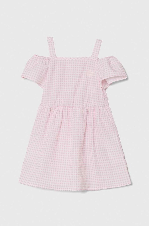 Guess Dječja haljina Guess boja: ružičasta, mini, širi se prema dolje