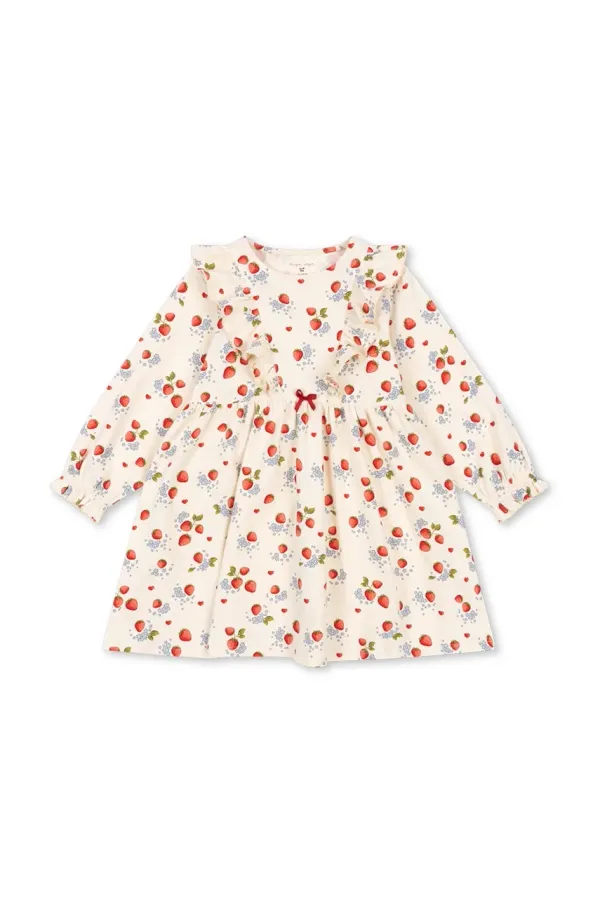 Konges Sløjd Dječja haljina Konges Sløjd BASIC FRILL DRESS GOTS boja: bež, mini, širi se prema dolje, KS102627