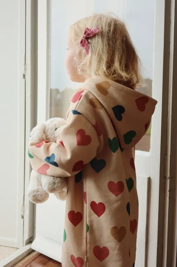 Konges Sløjd Dječja haljina Konges Sløjd LOU HOODIE DRESS OCS boja: bež, mini, ravna, KS102856
