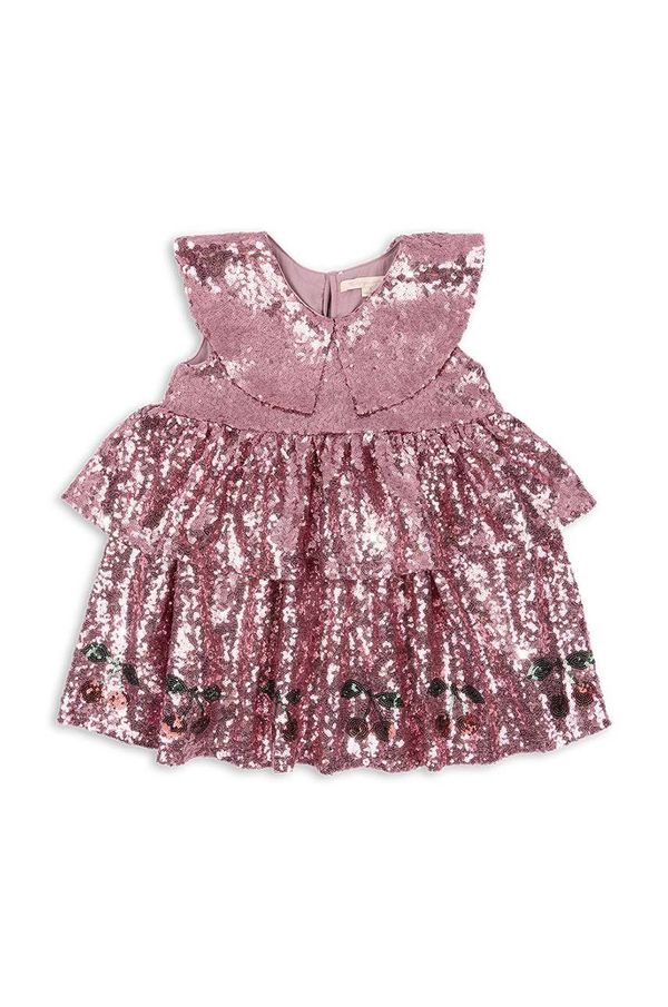 Konges Sløjd Dječja haljina Konges Sløjd STARLA SEQUIN DRESS boja: ružičasta, mini, širi se prema dolje, KS101689