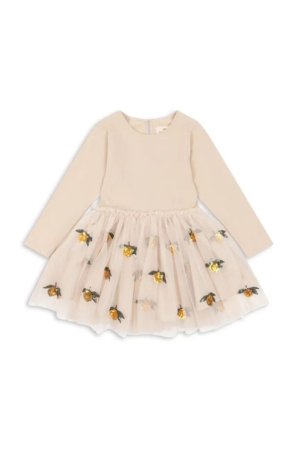 Konges Sløjd Dječja haljina Konges Sløjd YVONNE BALLERINA DRESS boja: bež, mini, širi se prema dolje, KS102154