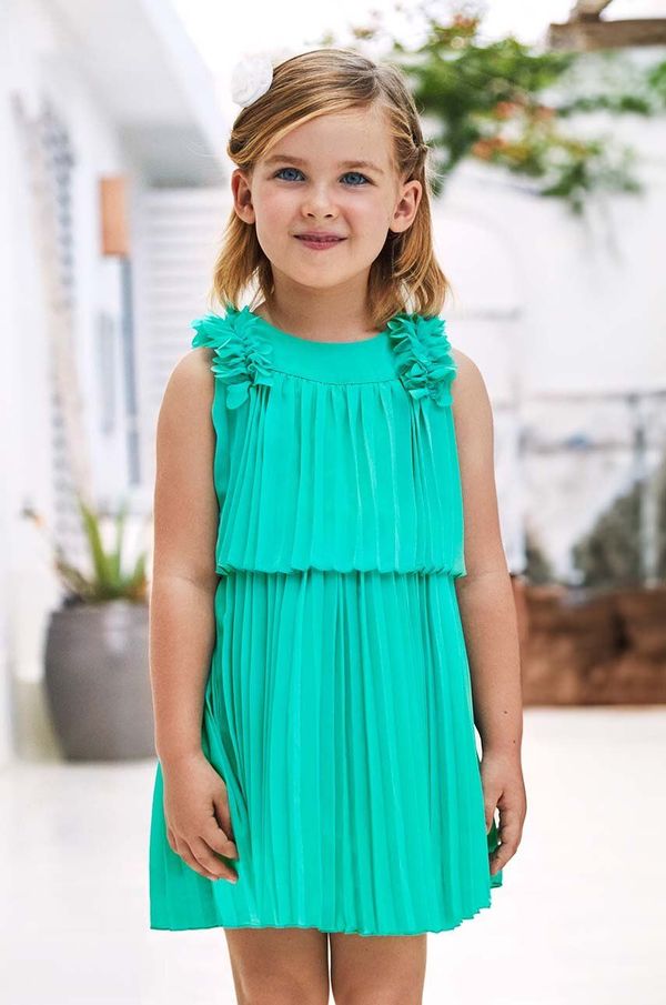 Mayoral Dječja haljina Mayoral boja: zelena, mini, širi se prema dolje