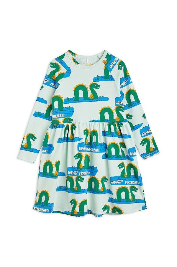 Mini Rodini Dječja haljina Mini Rodini boja: zelena, mini, širi se prema dolje