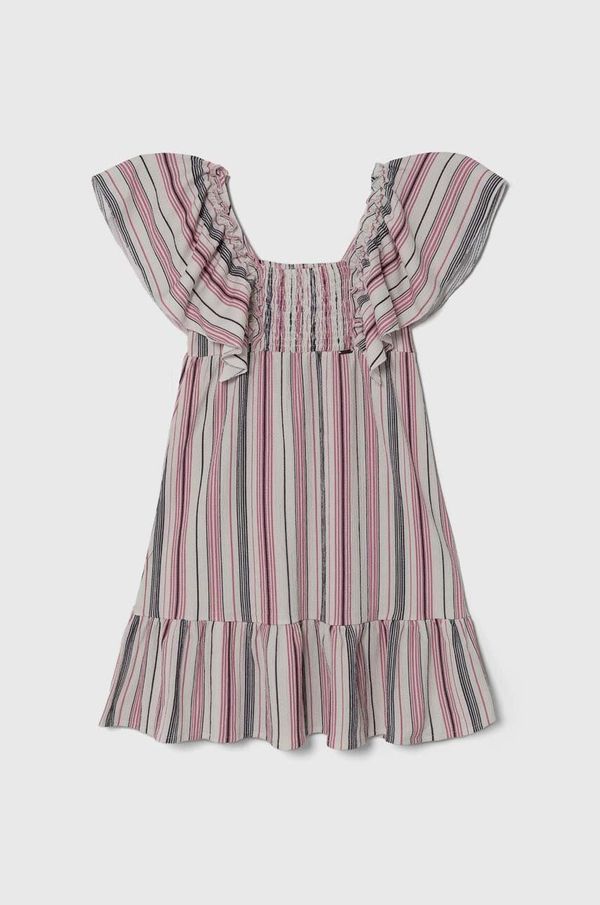 Pepe Jeans Dječja haljina Pepe Jeans REGINA boja: ljubičasta, mini, širi se prema dolje