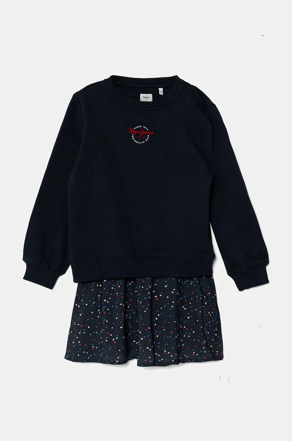 Pepe Jeans Dječja haljina Pepe Jeans TILDA boja: tamno plava, mini, ravna, PG951678