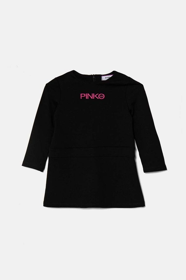Pinko Up Dječja haljina Pinko Up boja: crna, mini, širi se prema dolje, F4PIBGDR198