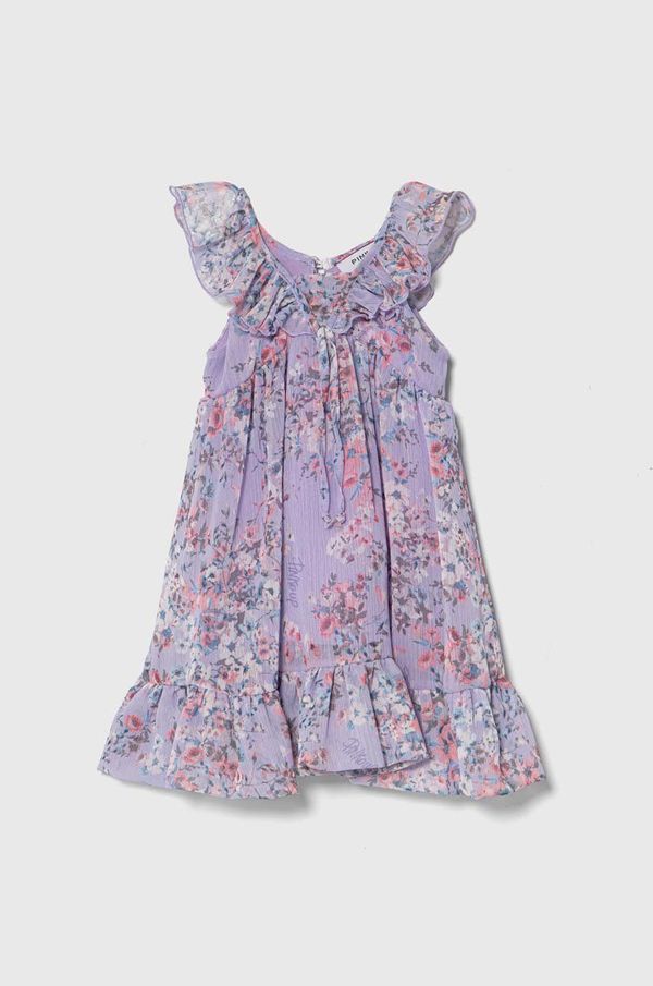 Pinko Up Dječja haljina Pinko Up boja: ljubičasta, mini, širi se prema dolje