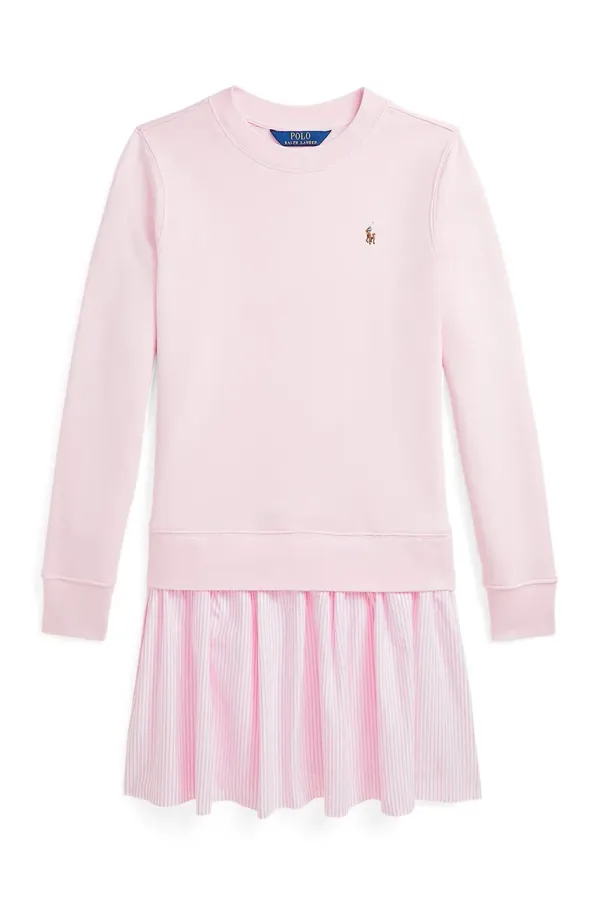 Polo Ralph Lauren Dječja haljina Polo Ralph Lauren boja: ružičasta, mini, širi se prema dolje, 313965124001
