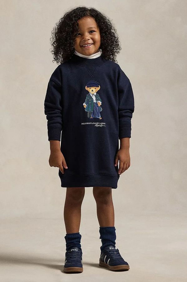 Polo Ralph Lauren Dječja haljina Polo Ralph Lauren boja: tamno plava, mini, ravna, 312952155001