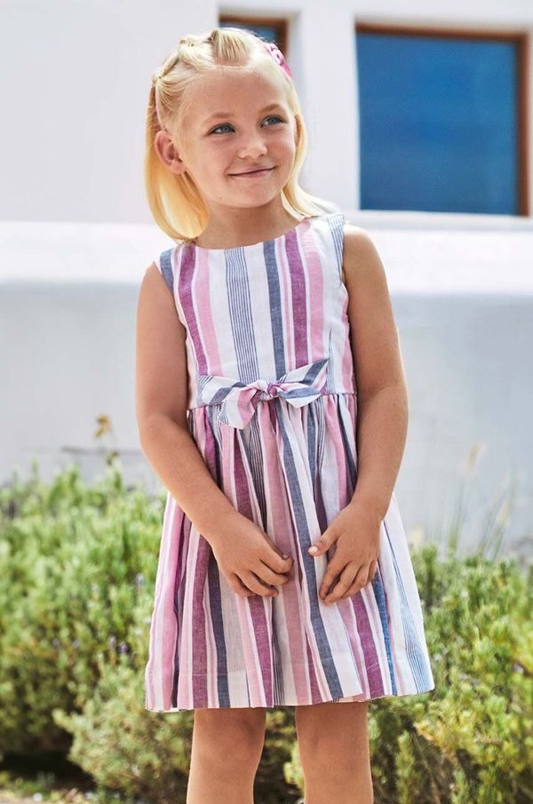 Mayoral Dječja haljina s dodatkom lana Mayoral boja: ljubičasta, mini, širi se prema dolje