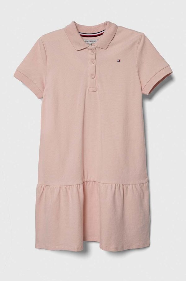 Tommy Hilfiger Dječja haljina Tommy Hilfiger boja: ružičasta, mini, širi se prema dolje