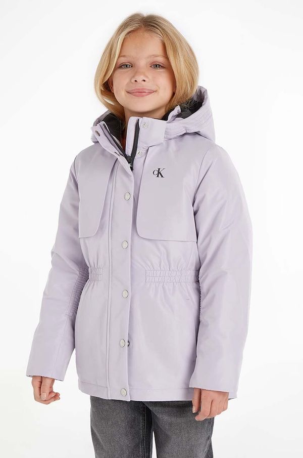 Calvin Klein Jeans Dječja jakna Calvin Klein Jeans boja: ljubičasta