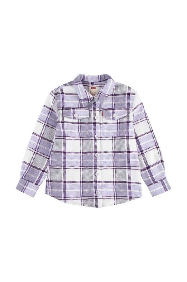 Levi's Dječja jakna Levi's OVERSIZED PLAID SHACKET boja: ljubičasta, 3EL410