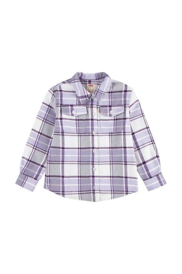 Levi's Dječja jakna Levi's OVERSIZED PLAID SHACKET boja: ljubičasta, 4EL410