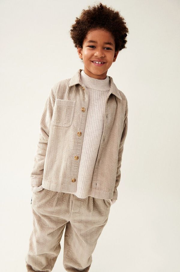 Liewood Dječja jakna Liewood Paule Corduroy Overshirt boja: bež, LW19454