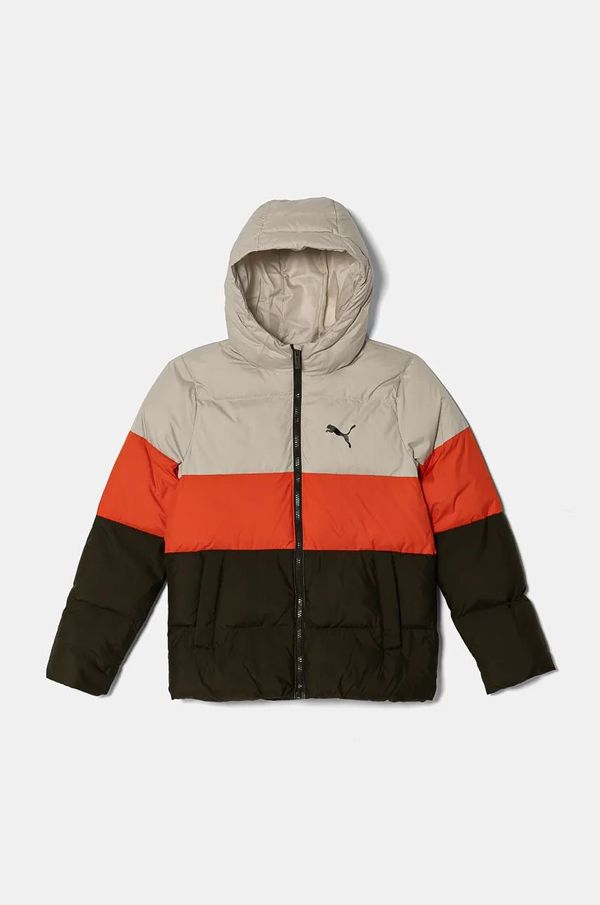 Puma Dječja jakna Puma Poly Hooded ffer Jacket boja: zelena, 626502