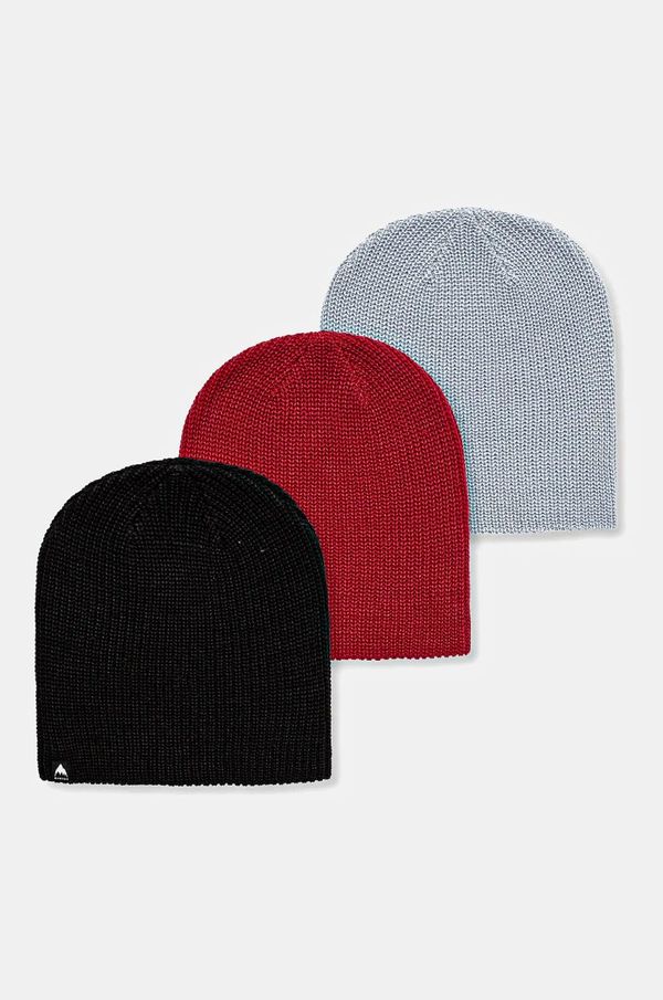 Burton Dječja kapa Burton 3-pack boja: crvena, od tanke pletenine, 234591