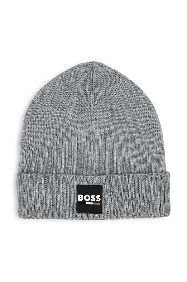 Boss Dječja kapa s dodatkom vune BOSS boja: siva, J51566