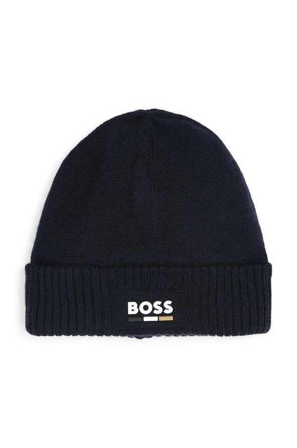 Boss Dječja kapa s dodatkom vune BOSS boja: tamno plava, J51600